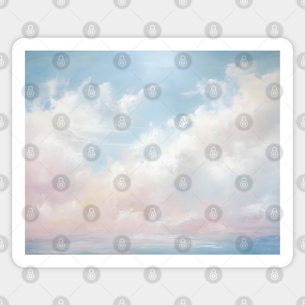 Vintage Clouds in Pink Blue Sky Sticker by Trippycollage